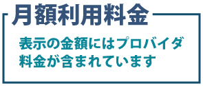 月額利用料金 プロバイダ料込